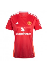 Fotbalové Dres Manchester United Dámské Domácí Oblečení 2024-25 Krátký Rukáv